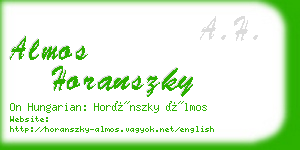 almos horanszky business card